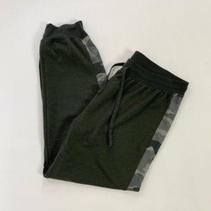 Splendid Green Knit Camo Side Stripe Joggers